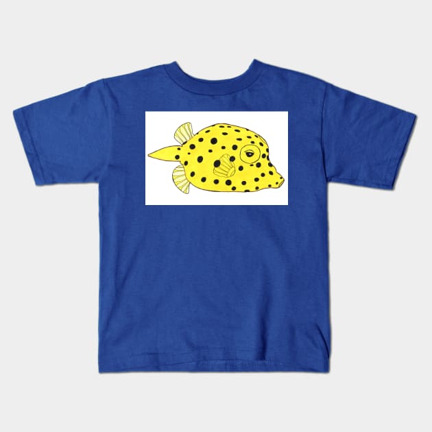 yellow box fish Kids T-Shirt by sukitop